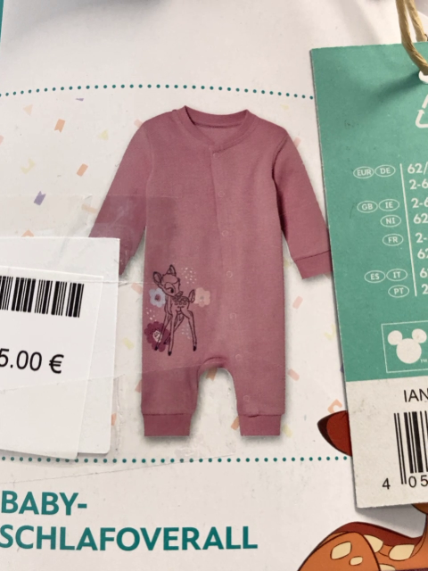 neu Schlafanzug Gr. 62  rosa Reh