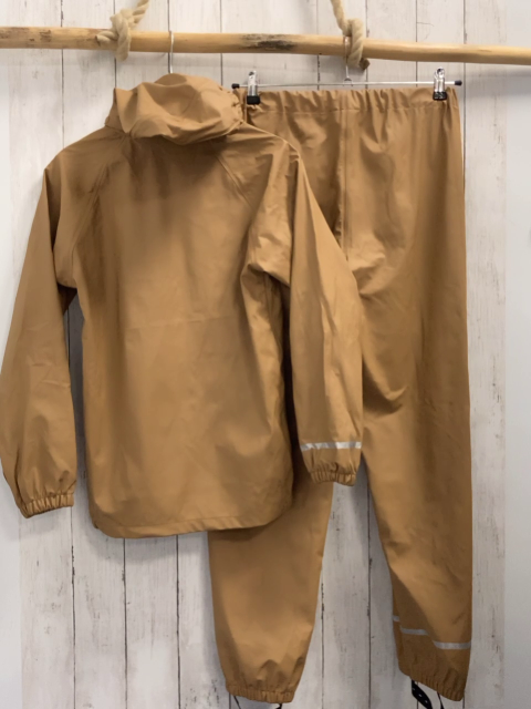 2tlg Name it  Regenanzug  Gr. 158  hellbraun gummiert 