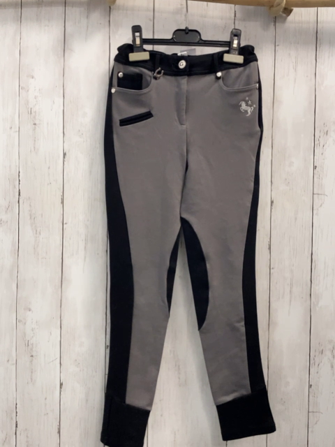   Reithose  Gr. 140  grau chwarz 