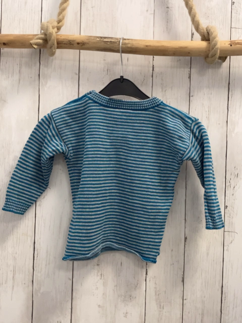 Alana  Pullover  Gr. 92  türkis hellgraue Steifen Strick 