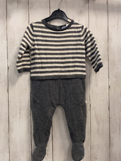 Jacadi  Overall Gr. 68  grau weißes Strickoberteil + grau 