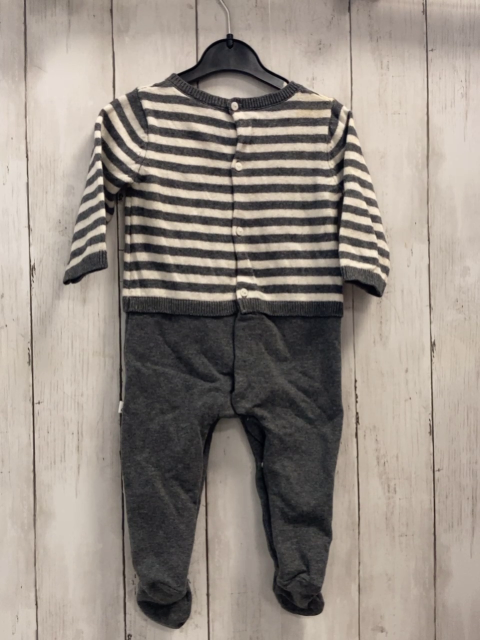 Jacadi  Overall Gr. 68  grau weißes Strickoberteil + grau 