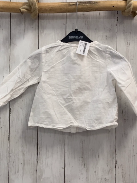 Zara  Bluse  Gr. 74  weiß blau hellblau weiße Stickerei 