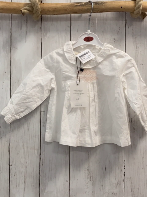 neu Cocco  Bluse  Gr. 74  weiß rosa Ziernähte 