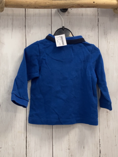 Jacadi  Poloshirt lang  Gr. 74  blau dunkelblauer Bund 