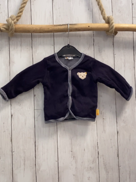 Steiff  Sweatjacke  Gr. 62  blau + blau hellgrauer Streienbund 