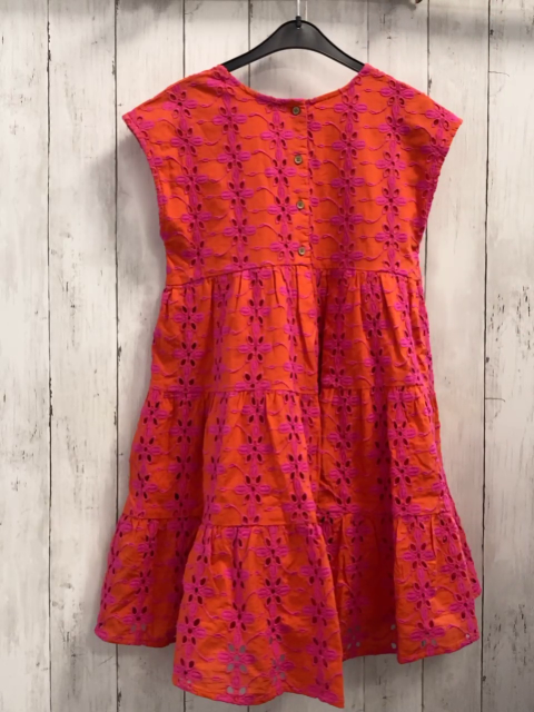 Next  Kleid  Gr. 146  orange pink Blumenstickerei 