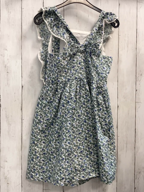 Sergent Major  Kleid  Gr. 140  weiß oliv Blätter lila hellblaue Blüten 