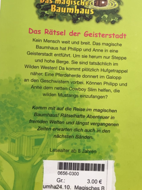 Magisches Baumhaus  Buch Das Rätsel der Geisterstadt 