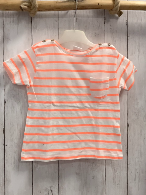 Zara  T-Shirt  Gr. 98  weiß orange Streifen 