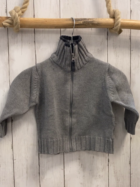 H&M  Strickjacke   Gr. 86  grau dunkelgrauer Bund 