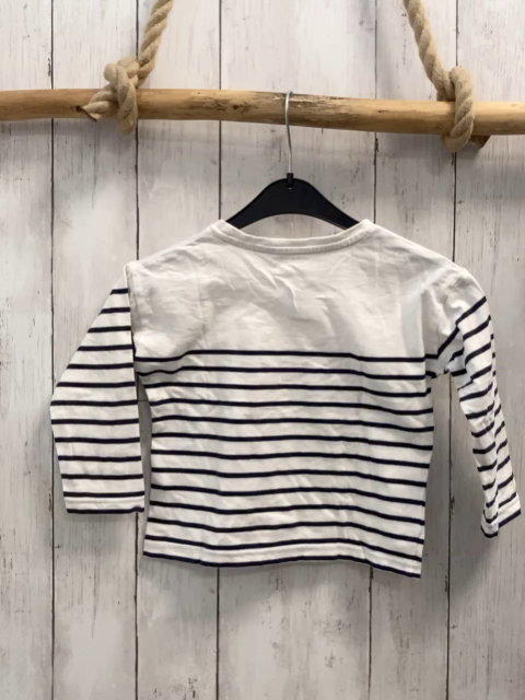 Vertbaudet Langarmshirt Gr. 104  weiß blaue streifen