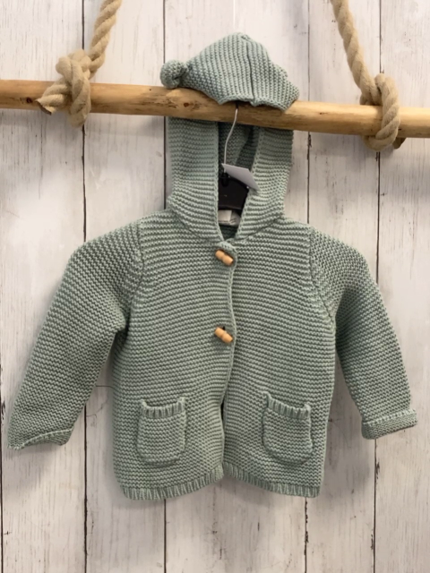  Strickjacke Gr. 68  mint Kapuze