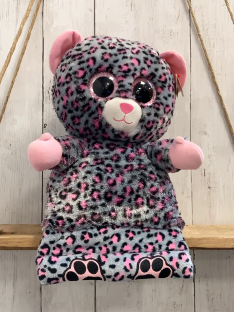 neu Ty  Plüschspielzeug  grau rosa schwarz gemustertes Tier 