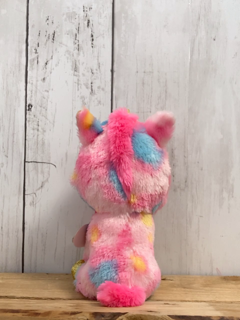 neu Ty  Plüschspielzeug  pink buntes Tier mit goldenen Glitzerfüßen Fantasia 