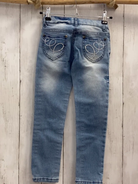   Hose  Gr. 116  blau Jeans Bund verstellbar  silber Steine 