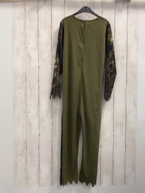   Karnevalkostüm  Gr. 134  oliv brauner Overall mit Spinnen 