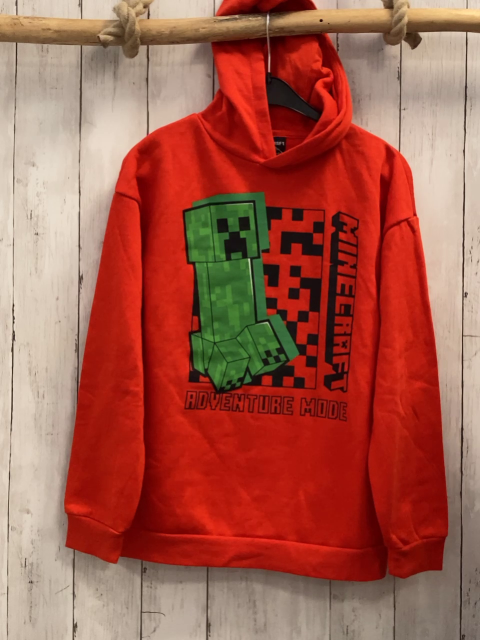 Minecraft  Pullover  Gr. 152  rot Kapuze grüne Figur schwarze Schrift Minecraft 