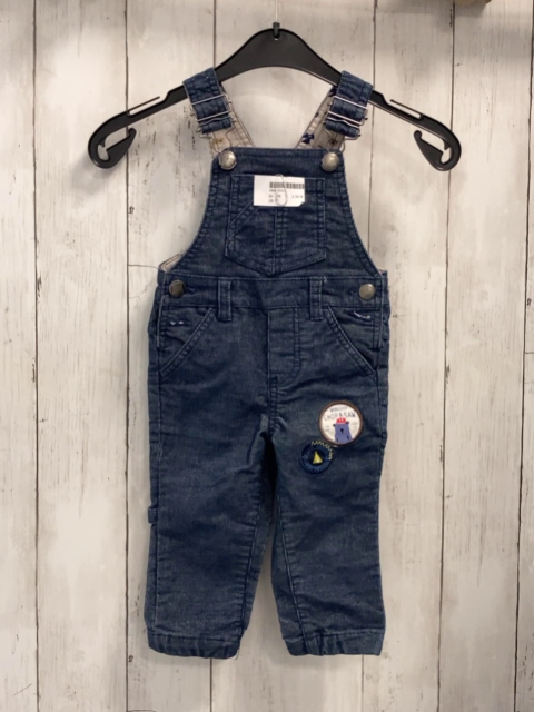   Latzhose  Gr. 74  blau Kord runde Aufnäher 