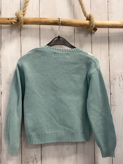 H&M Strickjacke Gr. 122  mint weiße Schmetterling