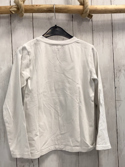 Lamino Langarmshirt Gr. 134  weiß grau ocker Tiger