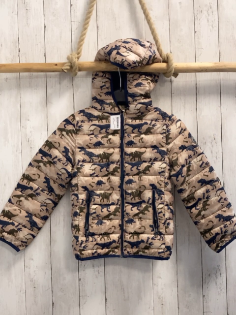 Lamino Jacke Gr. 140  beige Dinos blauer Bund