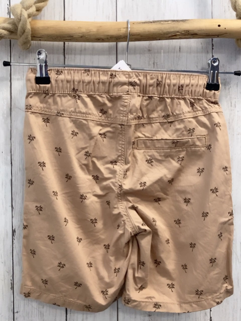Famy Shorts Gr. 134  beige Palmen weiße Kordel
