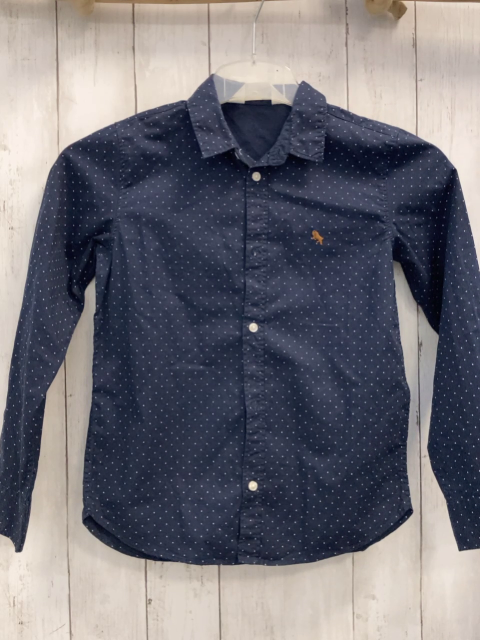 H&M Hemd Gr. 140  blau weiße Punkte