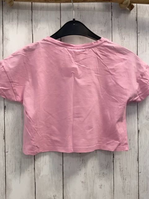 Mokida T-Shirt Gr. 128  rosa Blumen Stern kurz geschnitten
