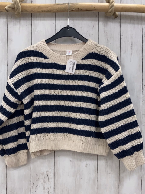   Pullover  Gr. 128  blau weiße Streifen Strick 