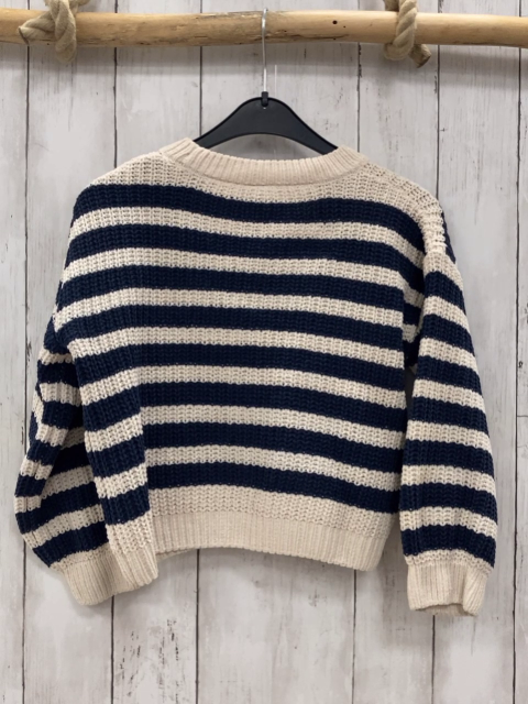   Pullover  Gr. 128  blau weiße Streifen Strick 