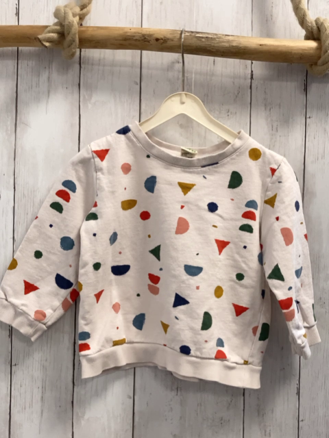 Alana  Pullover  Gr. 104  beige bunte geometrische Figuren 