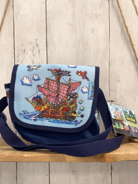 neu  Kindergartentasche  blau hellblau Piratenschiff 
