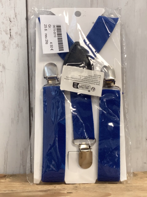 neu 2tlg  Hosenträger + Fliege  blau 
