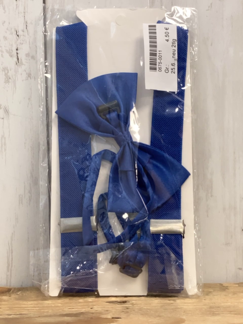 neu 2tlg  Hosenträger + Fliege  blau 