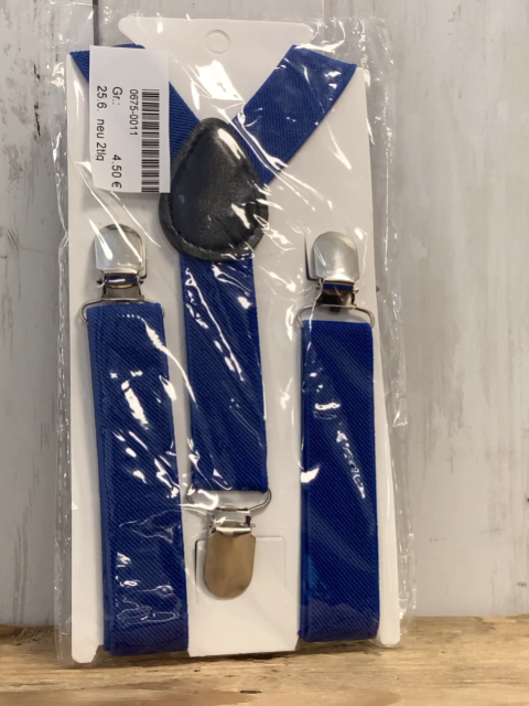 neu 2tlg  Hosenträger + Fliege  blau 