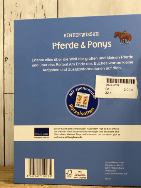   Buch Kinderwissen Pferde und Ponys 
