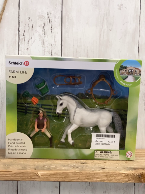 Schleich Fram Life weißes Pferd Reiter Zubehör 