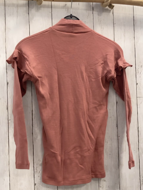 neu Dilling  Langarmshirt  Gr. 146/152  altrosa Rollkragen Rüschen im Schulterbereich 100  % Merinowolle 