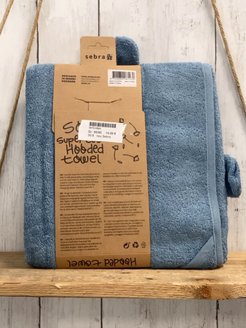neu Sebra  Kapuzenbadetuch Gr. 85/85  hellblau Frottee 