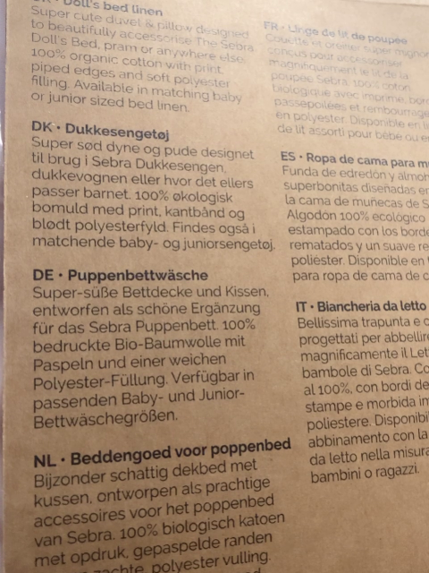 neu Sebra  Puppenbettwäsche  Gr. 2tlg   rosa mit Tieren 