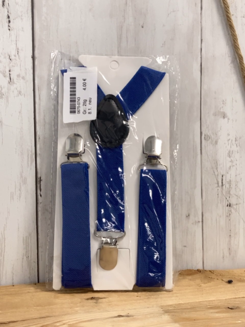 neu  Hosenträger + Fliege  2tlg   blau 