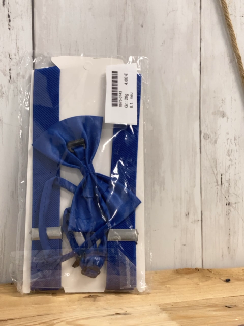 neu  Hosenträger + Fliege  2tlg   blau 