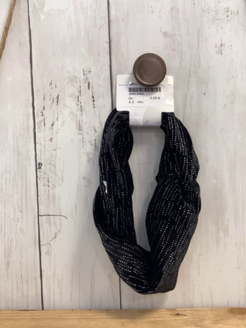 neu  Haarband  schwarz silber Glitzerpunkte 