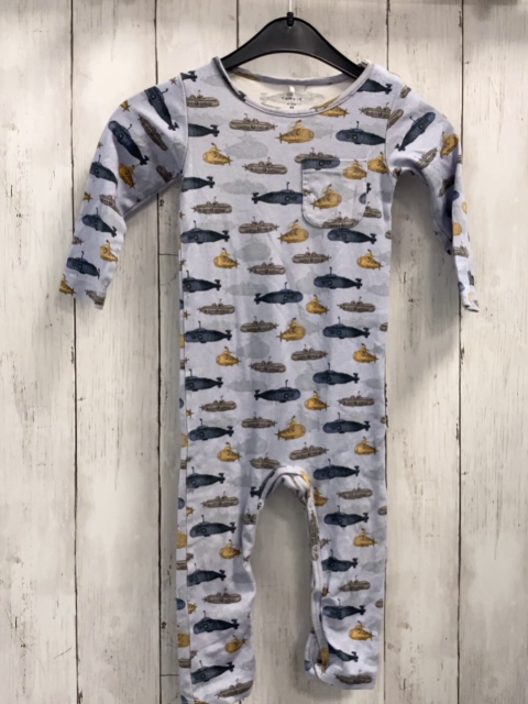 Name it  Schlafanzug  Gr. 80  hellgrau bunte U-Boote 