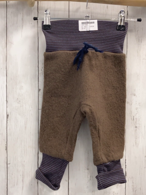   Hose  Gr. 80  sand Walkstoff braun grauer Streifenbund 