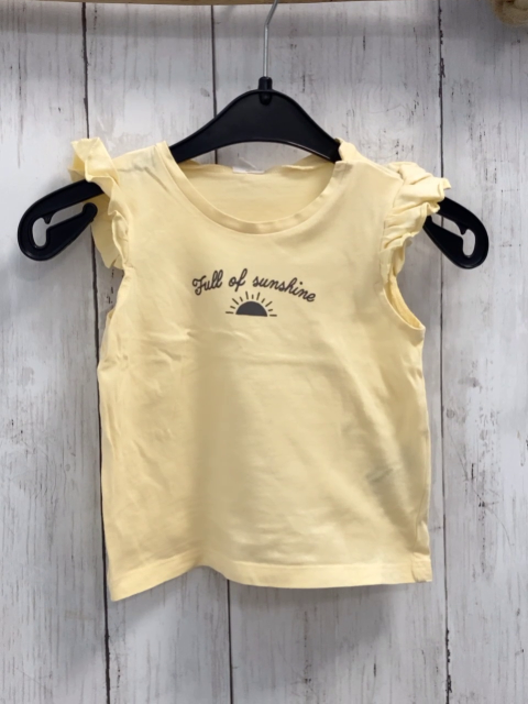 H&M  T-Shirt  Gr. 68  gelb graue Schrift Rüschen 