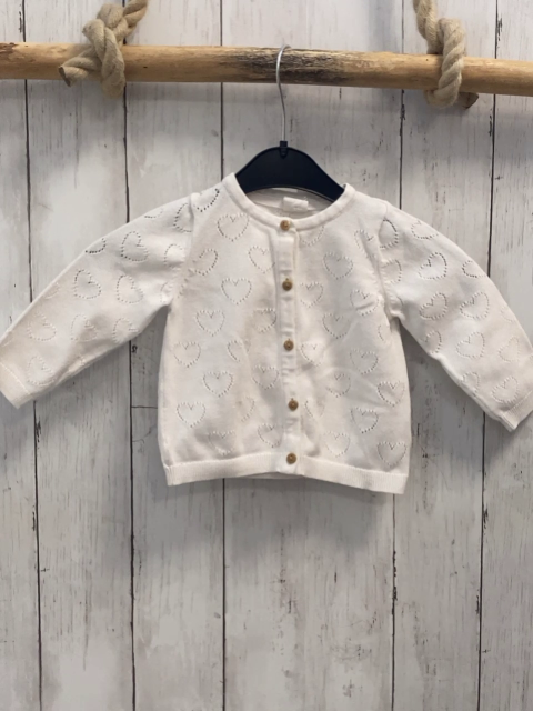 H&M Strickjacke  Gr. 74  weiß Herzen 