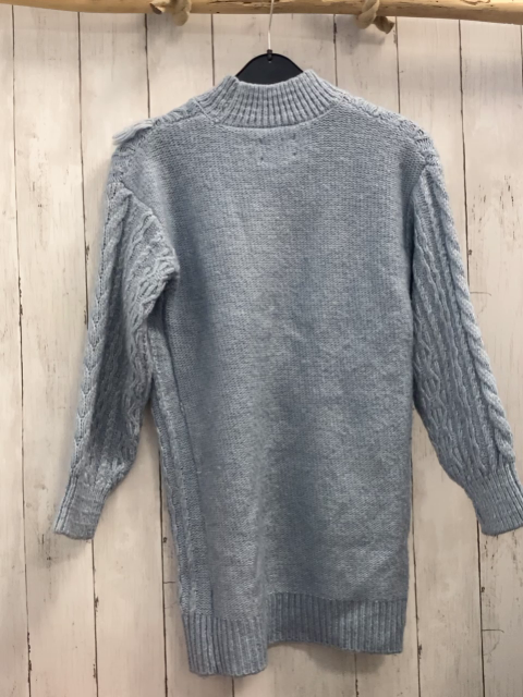 Zara  Longpullover  Gr. 152  hellblau Strick Zöpfe Fransen 