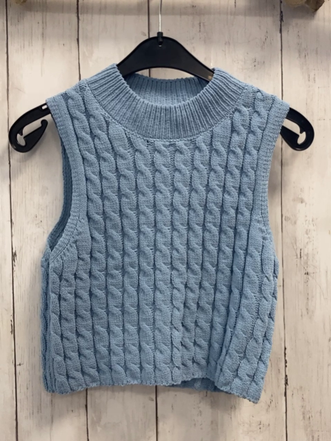 zara Pullunder Gr. 152  blau Strick Zöpfe